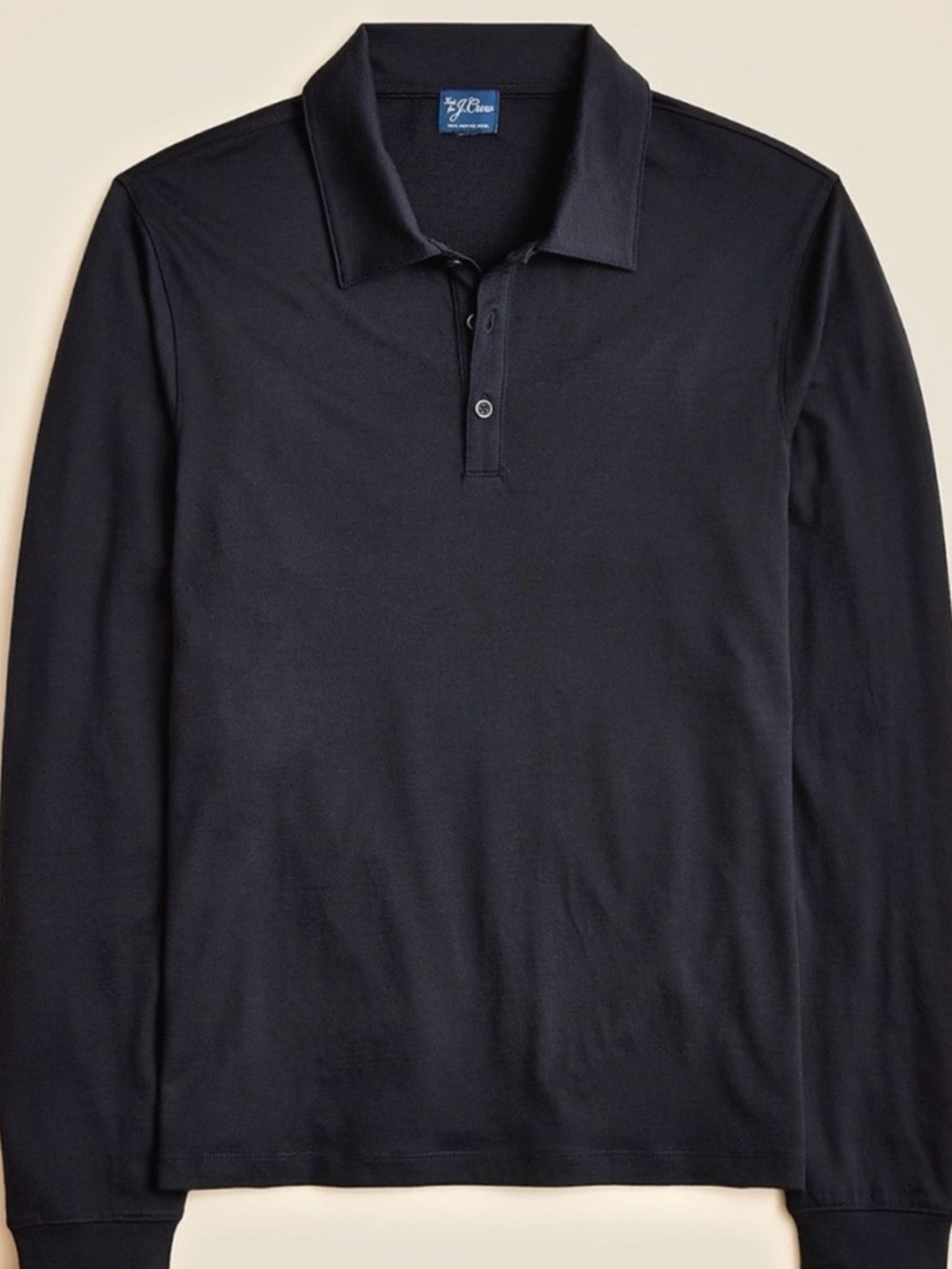 NWT J. Crew Long-sleeve Merino Wool Polo Shirt Deepest Navy Blue